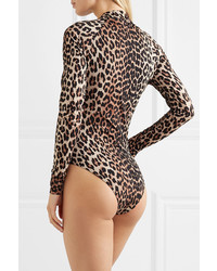 Ganni Leopard Print Swimsuit