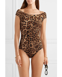 Karla Colletto Osa Off The Shoulder Leopard Print Swimsuit