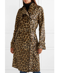Michael Kors Collection Leopard Print Calf Hair Trench Coat