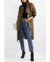 Michael Kors Collection Leopard Print Calf Hair Trench Coat