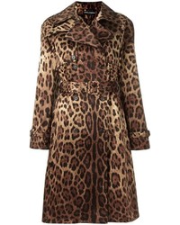 Dolce & Gabbana Leopard Print Trench Coat