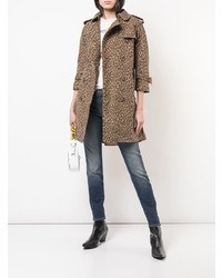 R13 Leopard Trench Coat