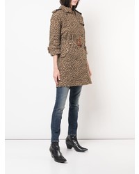 R13 Leopard Trench Coat