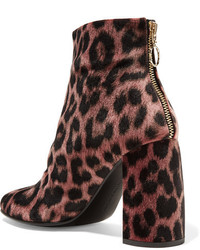 Stella McCartney Leopard Print Velvet Ankle Boots Leopard Print