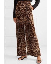 Dolce & Gabbana Leopard Print Wide Leg Pants