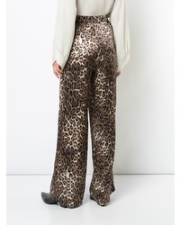 Nili Lotan Leopard Print Wide Leg Trousers