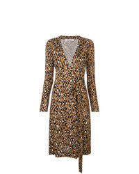 Brown Leopard Wrap Dress