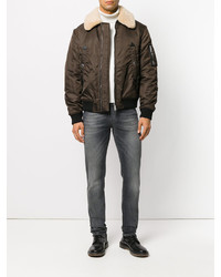 DSQUARED2 Shearling Collar Bomber Jacket