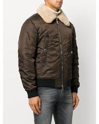 DSQUARED2 Shearling Collar Bomber Jacket