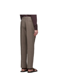 Ermenegildo Zegna Brown Linen Straight Trousers