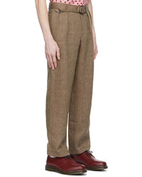 Noah Brown Linen Trousers