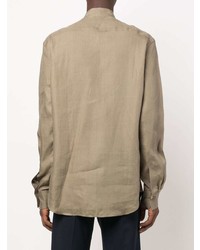 PT TORINO Long Sleeve Linen Shirt