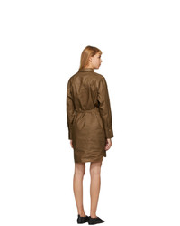 Partow Brown Linen Helena Shirt Dress