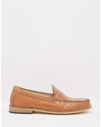 Frank Wright Penny Loafers In Tan