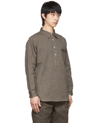 Taiga Takahashi Brown Cotton Shirt