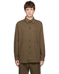Lemaire Brown Straight Collar Shirt