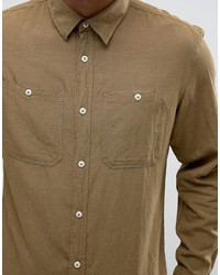 Jack and Jones Jack Jones Vintage Shirt In Slim Fit With Military Pockets