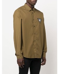 VERSACE JEANS COUTURE Logo Patch Long Sleeve Shirt