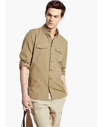 Mango Outlet Slim Fit Two Pocket Textured Shirt