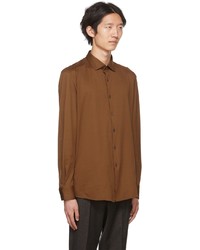 Zegna Tan Cotton Shirt