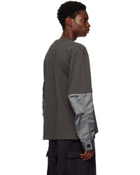 Sacai Gray Mix Long Sleeve T Shirt