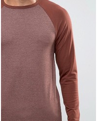 Asos Muscle Long Sleeve T Shirt With Contrast Raglan