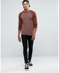 Asos Muscle Long Sleeve T Shirt With Contrast Raglan