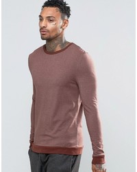 Asos Muscle Long Sleeve T Shirt With Contrast Rib Hem And Cuffs