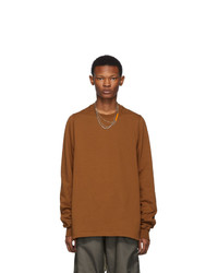 Rick Owens Tan Crewneck Long Sleeve T Shirt