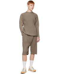 Homme Plissé Issey Miyake Taupe Cargo Long Sleeve T Shirt