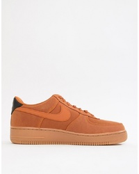 Nike Air Force 1 07 Style Trainers With Gumsole In Tan Aq0117 800