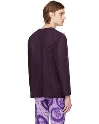 Needles Purple U Neck Long Sleeve T Shirt