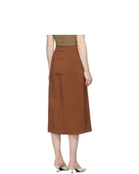 Studio Nicholson Brown Bude Wrap Skirt