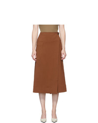 Studio Nicholson Brown Bude Wrap Skirt