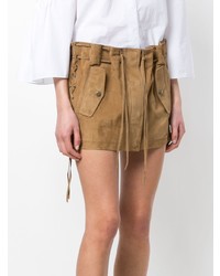 Saint Laurent Tasselled Suede Mini Skirt