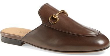 gucci brown princetown loafers