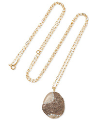 Cvc Stones 18 Karat Gold Stone And Diamond Necklace