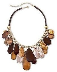 jcpenney Mixit Layered Brown Shell Teardrop Cluster Necklace