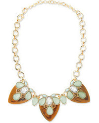 Lee Angel Tiered Resin Statet Necklace Brown