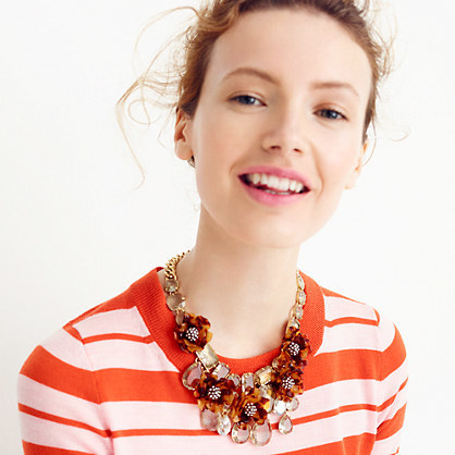 j crew tortoise flower necklace