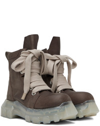 Rick Owens Taupe Jumbo Laced Bozo Tractor Boots