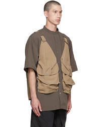 Archival Reinvent Taupe Beige Vest Shirt 10 Jacket