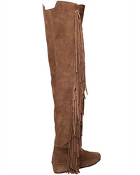 Etro 30mm Fringed Suede Over The Knee Boots