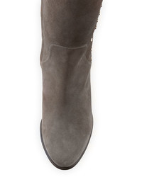 Jimmy Choo Harlem Suede Studded Over The Knee Boot