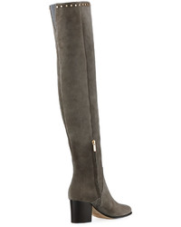 Jimmy Choo Harlem Suede Studded Over The Knee Boot