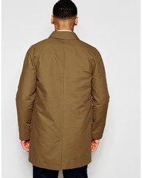 Asos Brand Shower Resistant Single Breasted Trench Coat In Tobacco