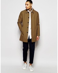 Asos Brand Shower Resistant Single Breasted Trench Coat In Tobacco