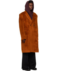 Raf Simons Brown Double Breasted Coat