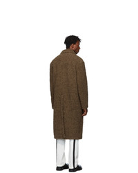 Neil Barrett Brown Oversized Eco Fur Coat
