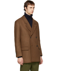AMI Alexandre Mattiussi Brown Wool Double Breasted Coat